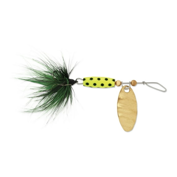 Luhr-Jensen Shyster 1/8oz Inline Spinner Chartreuse/Black Dot
