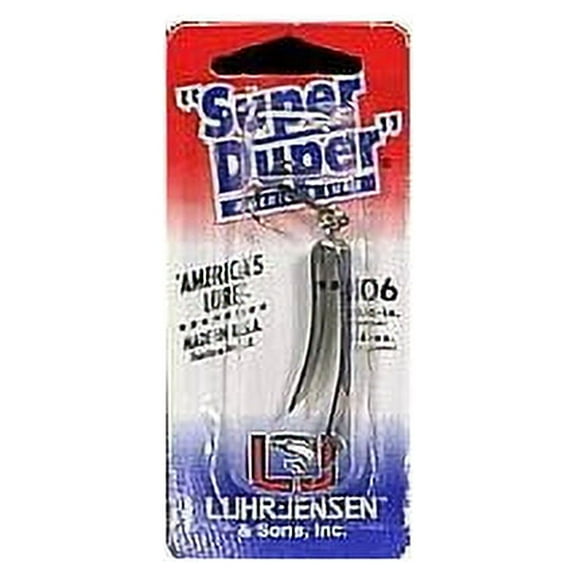 Luhr Jensen Super Duper U-Shaped Casting/Trolling Spoon, 1 1/2 Inch, 1/6 oz, Chrome/Blue Prism-Lite