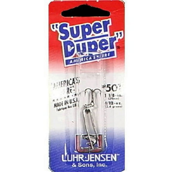 Luhr Jensen Super Duper U-Shaped Trolling Spoon Nickel/Red Head 1 1/8" 1/12oz