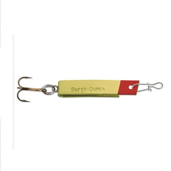 Luhr Jensen Super Duper U-Shaped Casting/Trolling Spoon Lure 1.5 Inch 1/6 oz Brass/Red Head
