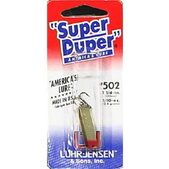 Luhr Jensen Super Duper U-Shaped Casting Trolling Spoon Lure 1 1/4 Inch 1/10 oz Brass Red Head