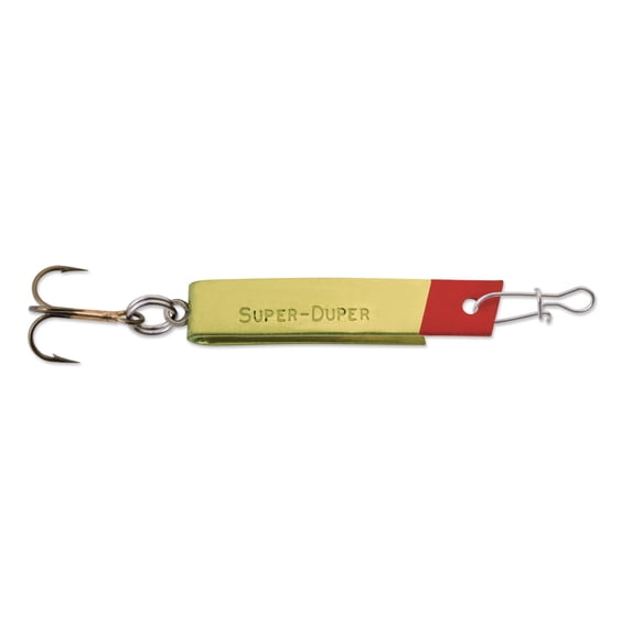 Luhr Jensen Super Duper U-Shaped Casting Trolling Spoon Lure 1 1/4 Inch 1/10 oz Brass Red Head