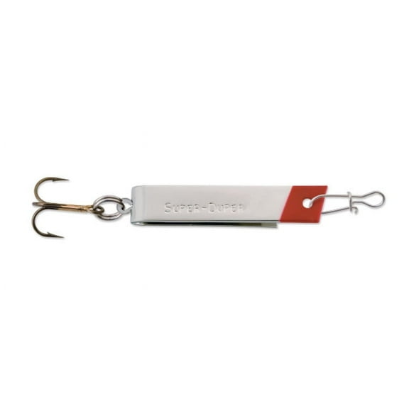 Luhr Jensen Super Duper Casting/Trolling U-Shaped Spoon Lure 1 1/4" 1/10oz Nickel/Red Head