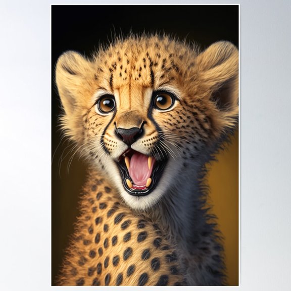 Lui The Cheetah Baby Poster Wall Art, UNFRAMED PAPER POSTER, Home Decor, Vintage Gift, Living Room Dercor
