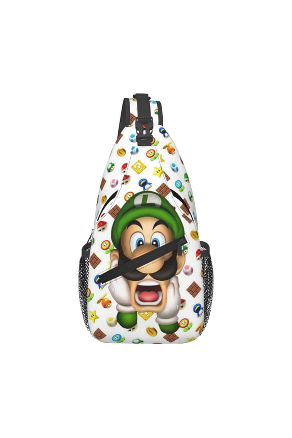 Lui-gi Mansion Lightweight Cross Chest Bag Diagonally Sling Bag Crossbody Backpack Shoulder Bag Sports Outdoor