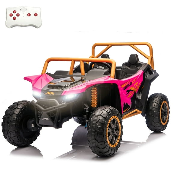 Luibas 2025 XXL 24V Kids Ride On Toys for Big Kids,2 Seater Battery Powered Electric Vehicle with Remote Control, Bluetooth, Electric Car to Drive, Ride on Truck Max 220lbs, Pink