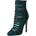 thumbnail image 1 of Luichiny Carried Away Emerald Green Sheer Mesh Slits High Heel Sexy Dress Bootie (6), 1 of 7
