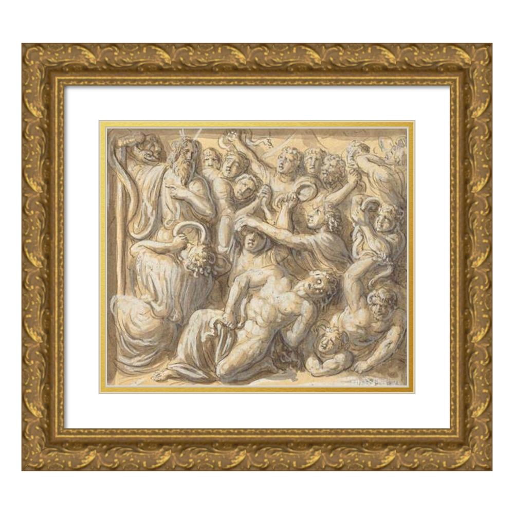 Luigi Ademollo 17x15 Gold Ornate Wood Frame and Double Matted Museum ...