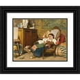 thumbnail image 1 of Luigi Bechi 18x15 Black Ornate Wood Framed Double Matted Museum Art Print Titled - The House Pigeons, 1 of 5