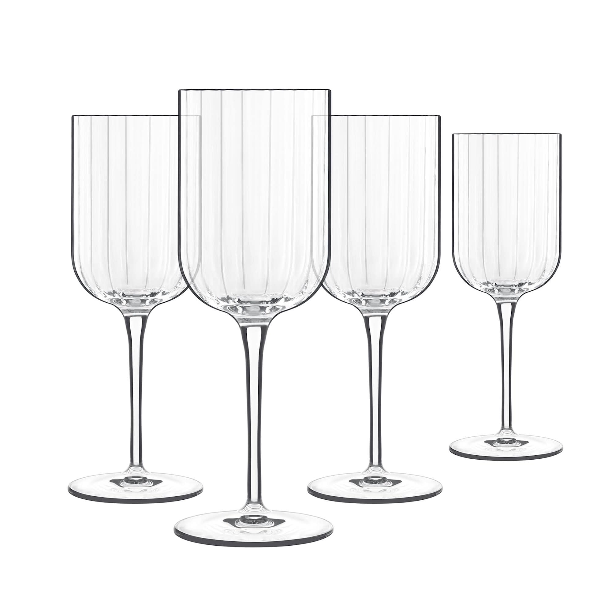 Luigi Bormioli Bach 13.5 oz Red Wine Glasses, Set of 4 - Titanium Reinforced Stem, Made of SON-hyx Crystal - Sinuous Design Mixed Drink Glass - Made in Italy, Dishwasher Safe