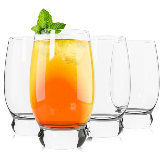 Luigi Bormioli Backdoor 20's Cooler Glasses - Set of 4, Crafted in Italy from Durable Lead-Free Crystal - 16.75 Oz. Multipurpose Tumblers for Cocktails, Juice, Water & Milk - Ultra-Clear