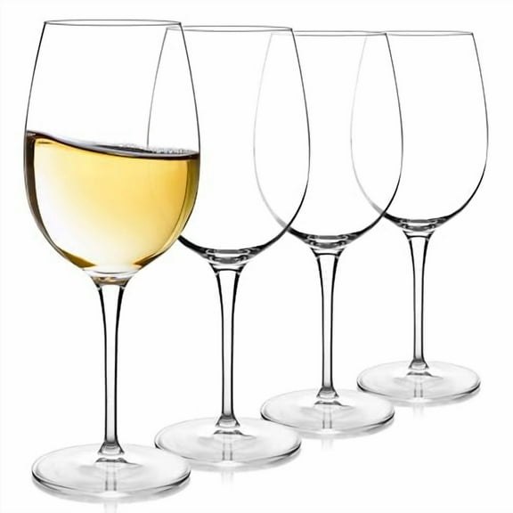 Luigi Bormioli Crescendo 13-Ounce Chardonnay Wine Glasses, Set Of 4, Crystal SON-hyx Glass, Made In Italy.