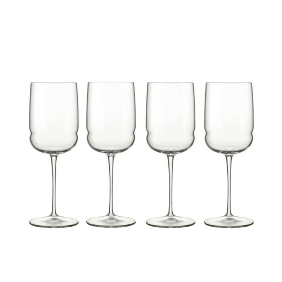 Luigi Bormioli Grandioso | Set of 4 Sauvignon/Riesling 12.5 Oz Wine Glasses | Titanium Reinforced Stem | Made of SON-hyx Crystal | Sinuous Design White Wine Glass | Dishwasher Safe | Made In Italy