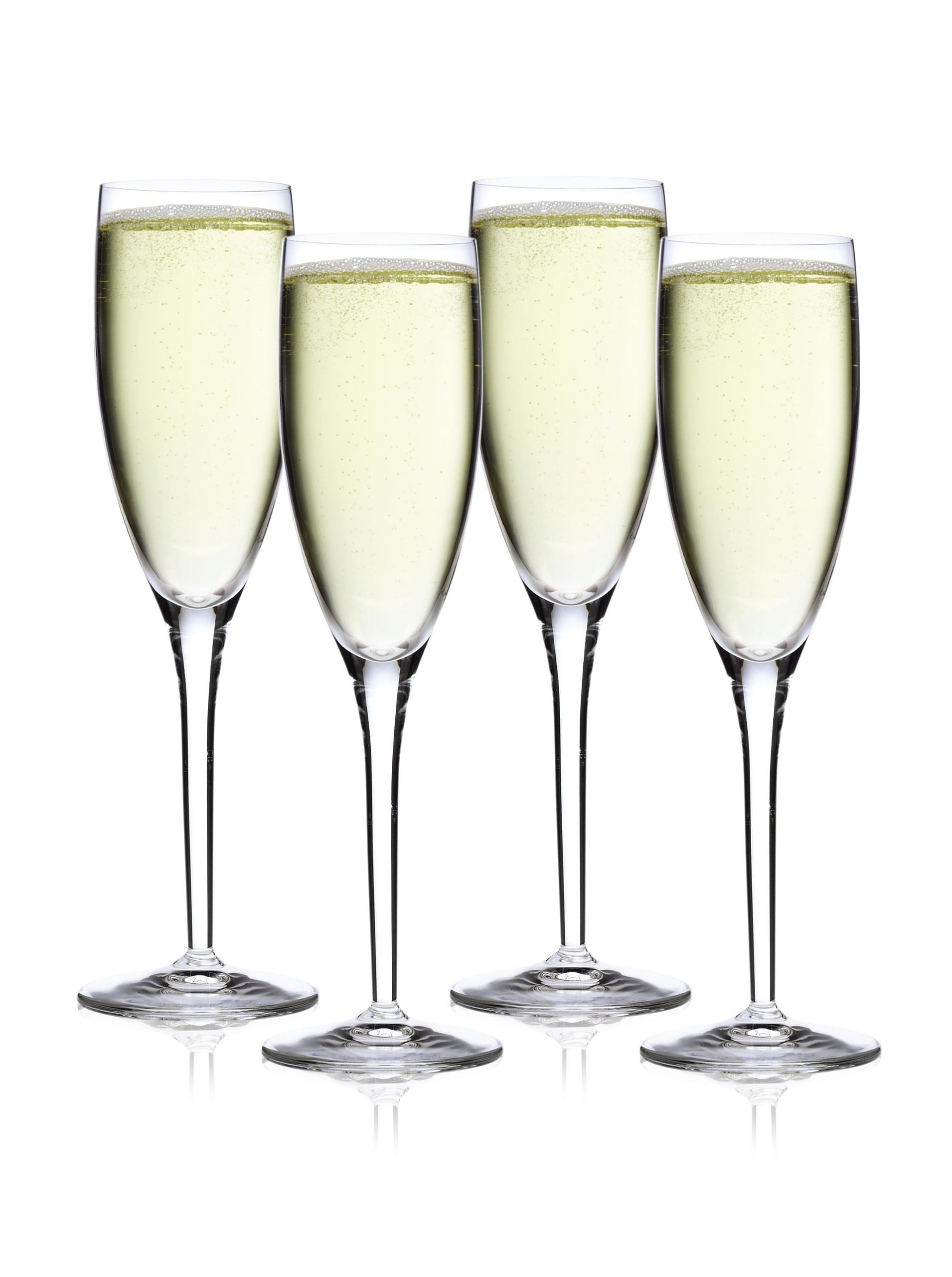 Michelangelo Clear Crystal Champagne Flutes Set of 4