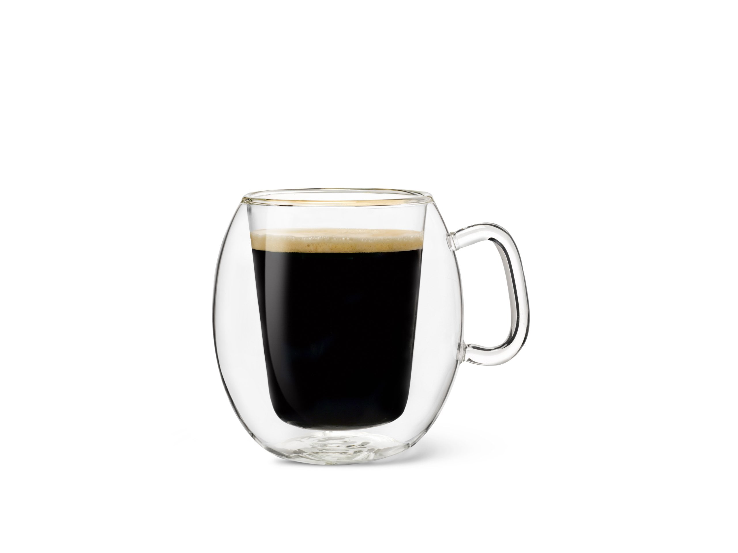 Luigi Bormioli Double-Walled Clear Glass Coffee Mug Set