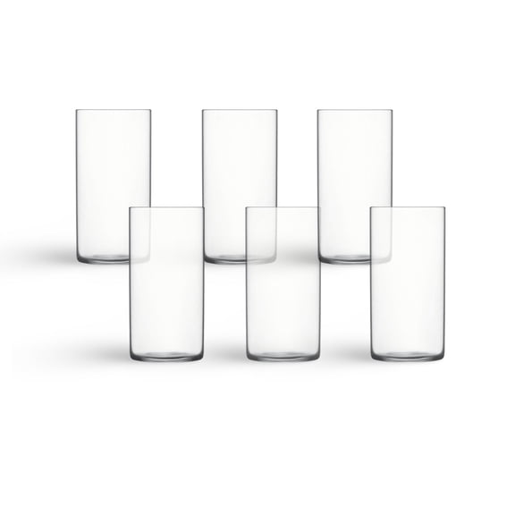 Luigi Bormioli Top Class 11.75 oz Highball Glasses, Set of 6 - Italian Tall Drinking Glasses for Cocktails, Water, Juice - Durable Lead-Free Crystal Drinkware with Reinforced Rims, Modern Glassware