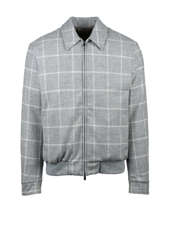 Napoli Grey Wool-Silk Aviator Jacket (Men's)