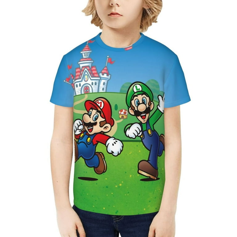 トップス Utility Game Shirts Luigi Boys Girls T-Shirts Graphic Print Short Sleeve Tops