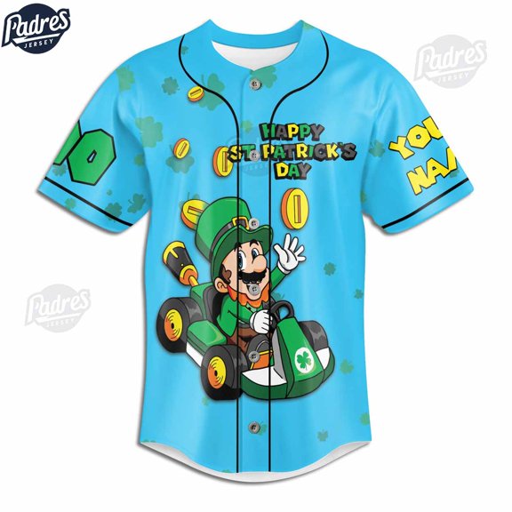 Luigi Day Happy St.patrick's Day Baseball Jersey Style