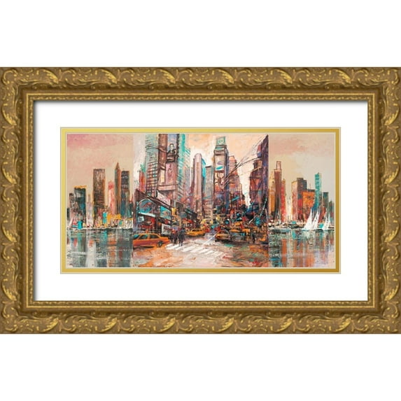 Luigi, Florio 14x9 Gold Ornate Wood Framed with Double Matting Museum Art Print Titled - NYC-2