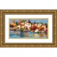 thumbnail image 1 of Luigi, Florio 24x14 Gold Ornate Wood Framed with Double Matting Museum Art Print Titled - Borgo italiano, 1 of 4