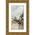thumbnail image 1 of Luigi Loir 11x18 Gold Ornate Wood Frame and Double Matted Museum Art Print Titled - View of the Val De Grace Street in Paris, the Val De Grace Church&nbsp;In&nbsp;The Background, 1 of 4