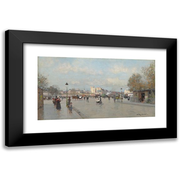 Luigi Loir 14x10 Black Modern Framed Museum Art Print Titled - On Boulevard Berthier, Paris