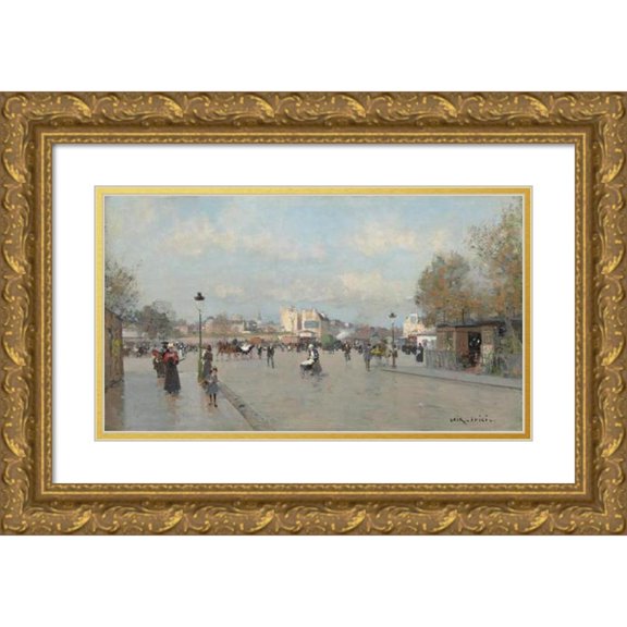 Luigi Loir 24x15 Gold Ornate Framed and Double Matted Museum Art Print Titled - On Boulevard Berthier, Paris