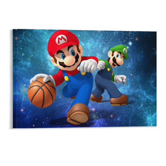 Luigi Mario Decorative Painting Canvas Wall Poster Art Picture Painting Hanging Picture Gift Living Room Posters Bedroom Painting Decor