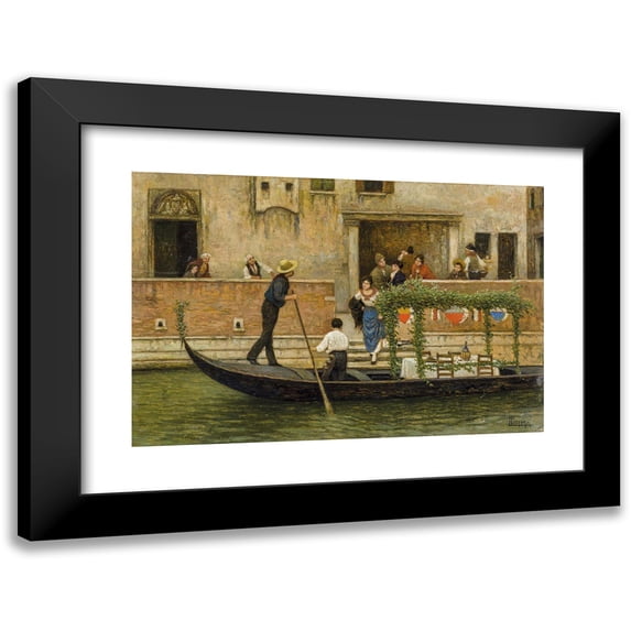 Luigi Pastega 14x11 Black Modern Framed Museum Art Print Titled - On the Way to Festa Del Redentore