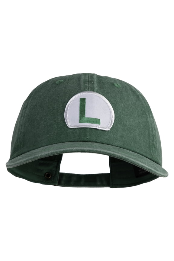 Luigi Patched Unstructured Pigment Dyed Cotton Cap - Kelly Green OSFM