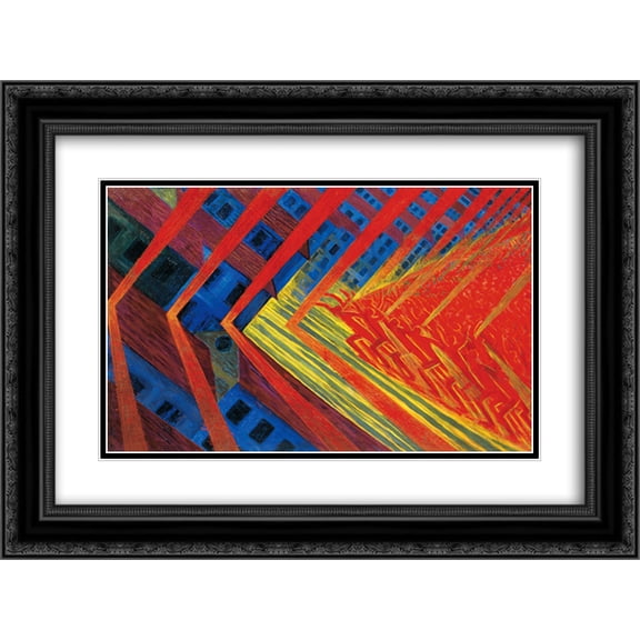 Luigi Russolo 2x Matted 24x18 Black Ornate Framed Art Print 'The Revolt'