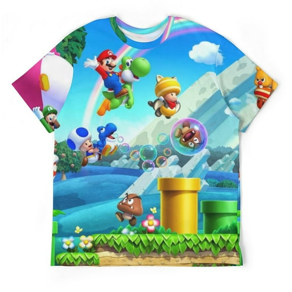 Luigi Super Mario Unisex Short-sleeve Shirt For Men Women Novelty 3D Print T-Shirt Soft Comfortable Tee Shirts