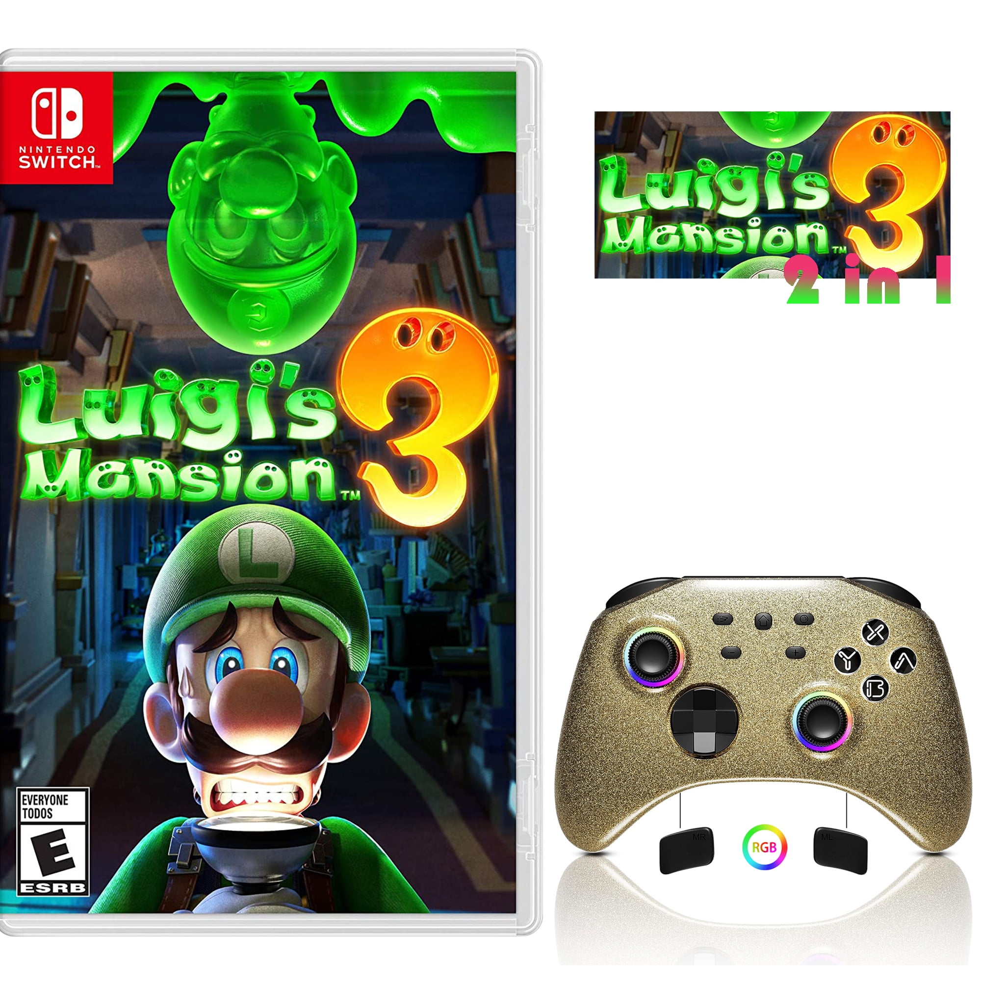 【新品】 Luigi's Mansion for Controller Pro Switch Upgraded and 3 Nintendo Switch