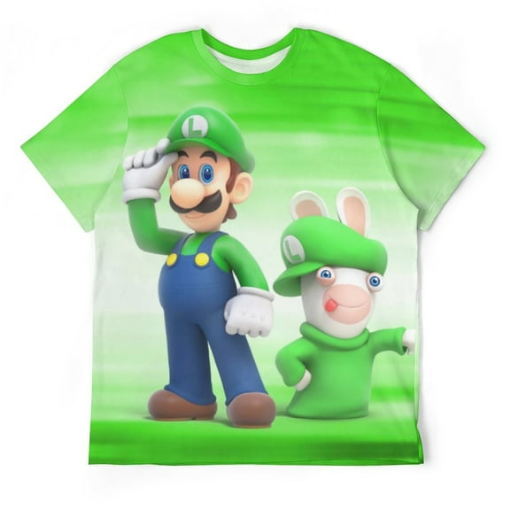 Luigi's Mansion Anime Unisex Short-sleeve Shirt For Men Women Novelty 3D Print T-Shirt Soft Comfortable Tee Shirts