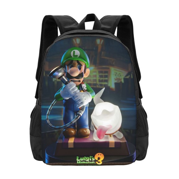 Luigi's Mansion Backpack Aesthetic College Bookbag Laptop Travel Backpacks Business Large Capacity Adult Bags