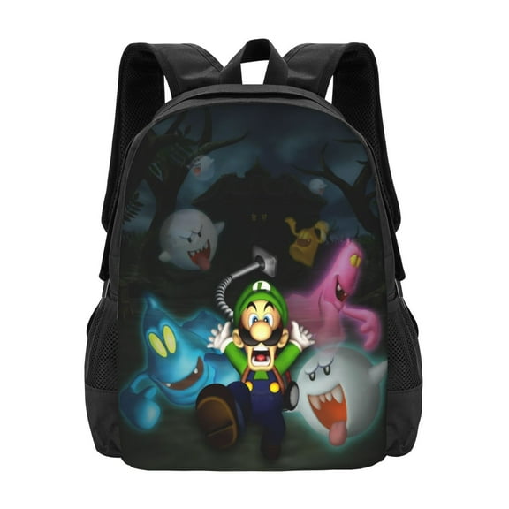 Luigi's Mansion Backpack Casual College Bookbags Laptop Travel Backpacks Business Large Capacity Adult Bags