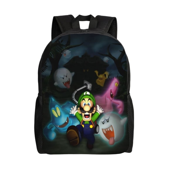 Luigi's Mansion Backpack Casual Daypack Large Capacity Travel Work School Back Pack Novelty Book Bag Laptop Bag