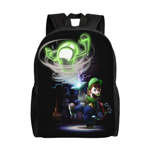 Luigi's Mansion Backpack Lightweight Daypack Large Capacity Travel Work College Back Pack Novelty Backpacks Laptop Bag