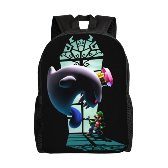 Luigi's Mansion Backpack Lightweight Daypack Large Capacity Travel Work School Back Pack Novelty Backpacks Laptop Bag