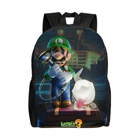 Luigi's Mansion Backpack Lightweight Daypack Large Capacity Travel Work School Back Pack Novelty Book Bag Laptop Bag