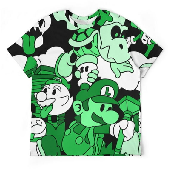 Luigi's Mansion Boo Scary Unisex Short-sleeve Shirt For Men Women Novelty 3D Print T-Shirt Soft Comfortable Tee Shirts
