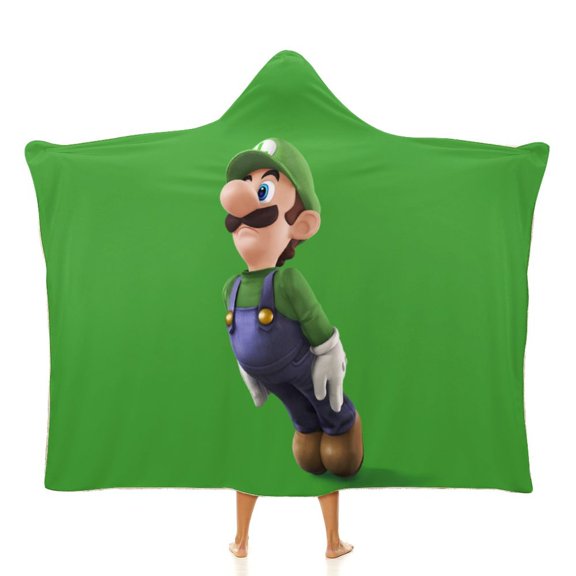 Luigi's Mansion Bros Game Soft Wearable Blanket Hoodie Hooded Blanket Warm Decor Gift For Kids Adult For Sofa Bed Office
