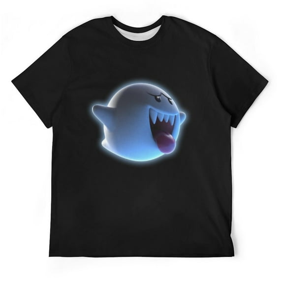 Luigi's Mansion Cartoon Boo Unisex Short-sleeve Shirt For Men Women Novelty 3D Print T-Shirt Soft Comfortable Tee Shirts