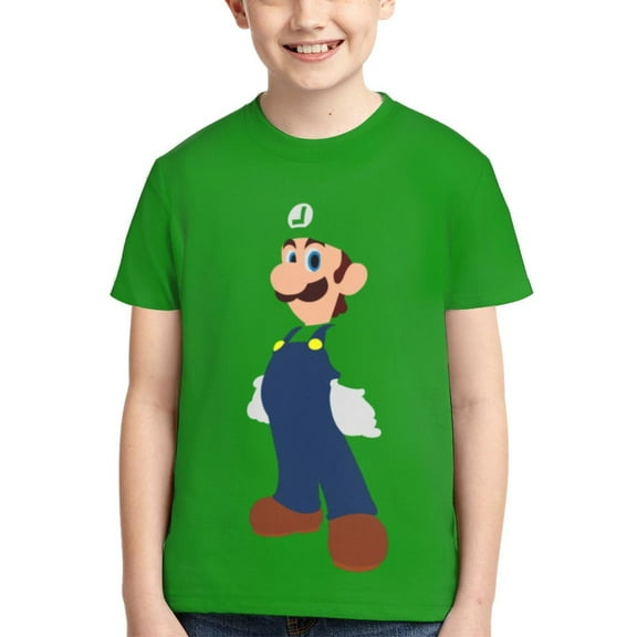 Luigi's Mansion Character Teen T Shirts Unisex Crewneck Short Sleeve T-Shirt Tees Top For Boys Girls Youth Kids X-Small