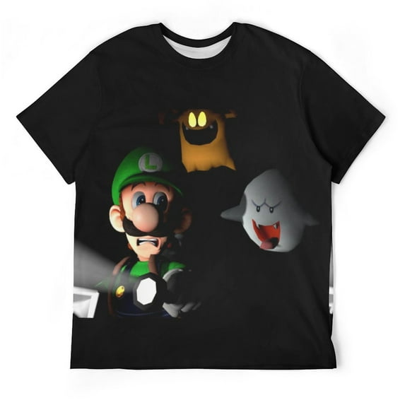 Luigi's Mansion Characters Unisex Short-sleeve Shirt For Men Women Novelty 3D Print T-Shirt Soft Comfortable Tee Shirts