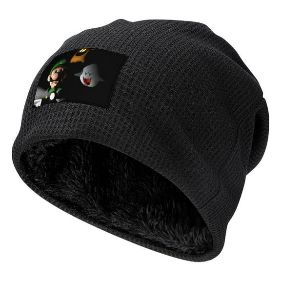 Luigi's Mansion Characters Unisex Stretchable Knitted Beanie Hat Daily Plush Pullover Cap Winter Warm Soft Skull Cap For Men Women