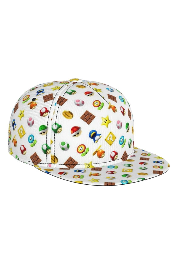Luigi-s Mansion Flat Brim Bill Baseball Cap Adjustable Hat Hip Hop Caps for Dad Men Women