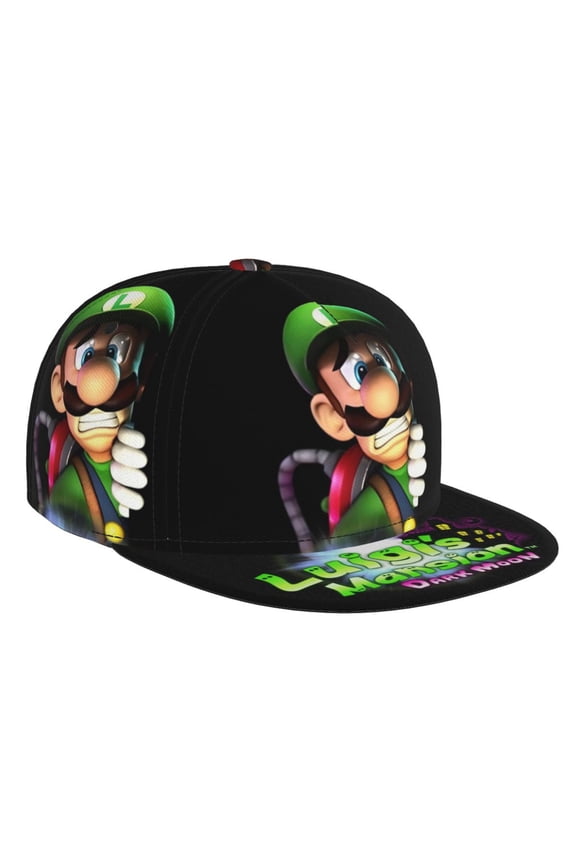 Luigi-s Mansion Flat Brim Bill Baseball Cap Adjustable Hat Hip Hop Caps for Dad Men Women