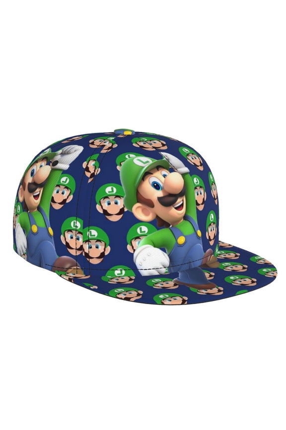 Luigi-s Mansion Flat Brim Bill Baseball Cap Adjustable Hat Hip Hop Caps for Dad Men Women